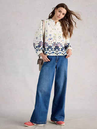 Lana Top in Ivory Multi