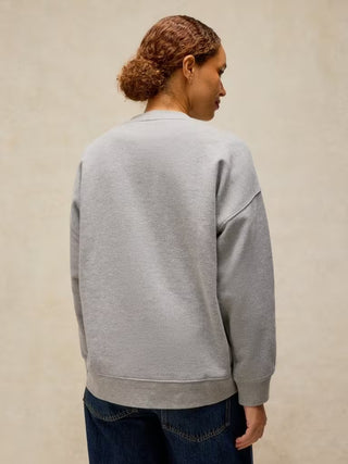 Cleo Longline Graphic Sweatshirt in Grey Marl
