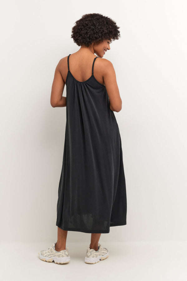 Kajsa Strap Dress in Black Wash