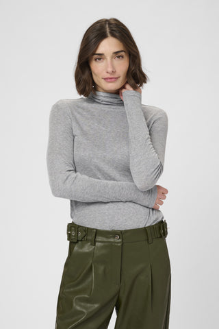 Althea Wool Rollneck in Mid Grey