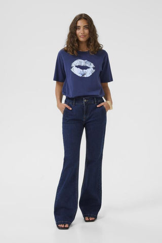 Alicent Ami Flare Chino Jeans in Dark Wash