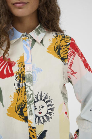 Ashmo Shirt in Blue/Red Animal Print