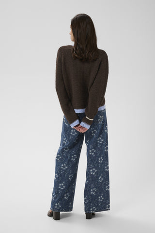 Gilan Cardigan Brown/Blue Stripe