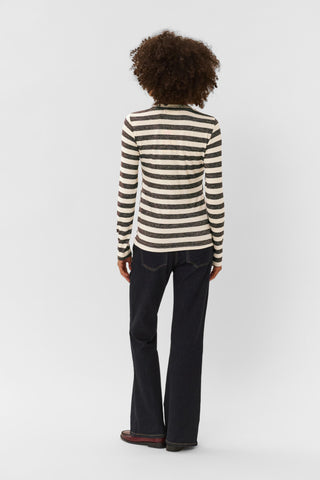 Cat Alexandra Longsleeve Shirt in Brown & Whitecap