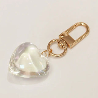 Iridescent Heart Bag/Key Charm