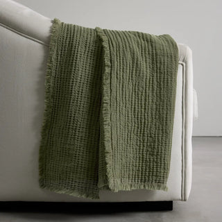 Cotton Waffle Throw in Green
