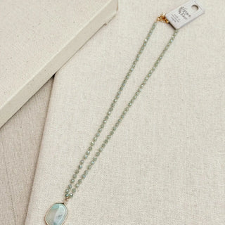 Amazonite & Blue Opal Crystal Link Necklace