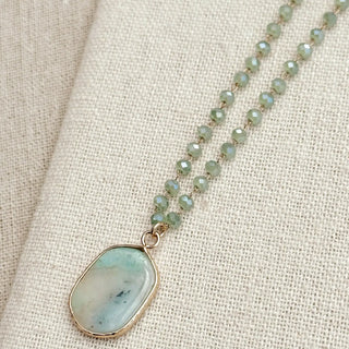 Amazonite & Blue Opal Crystal Link Necklace
