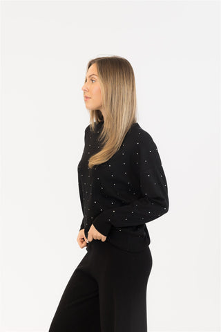 Bianca Crewneck Pullover in Black