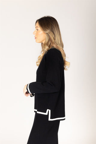 Birdie Sweater in Black & Off White
