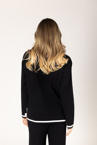 Birdie Sweater in Black & Off White
