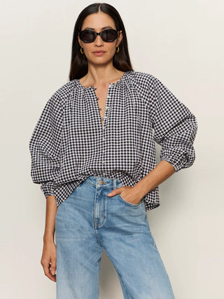 Perfect Gingham Button Blouse in Picnic