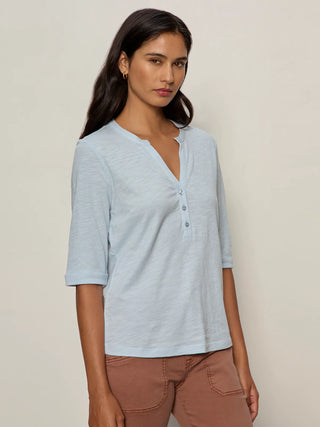 Rolled Sleeve Tee in Blue Aura