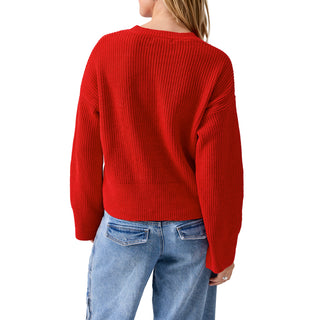 Chilly Out Chenille Sweater in Red