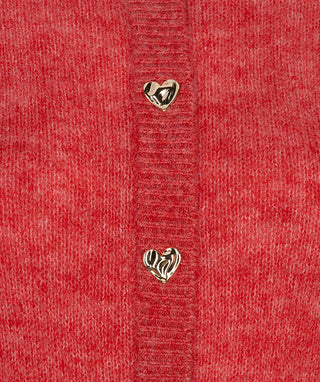 Closed Placket Cardigan in Raspberry