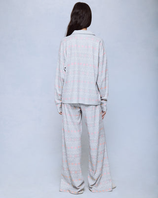 Waffle Thermal Henley PJ Set in Fairisle