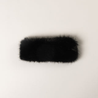 Faux Fur Headband in Black