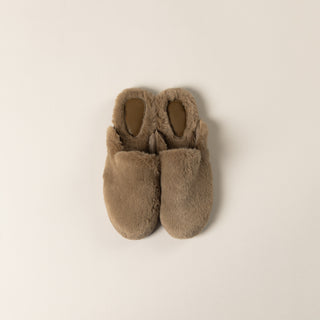 Faux Fur Mule in Camel