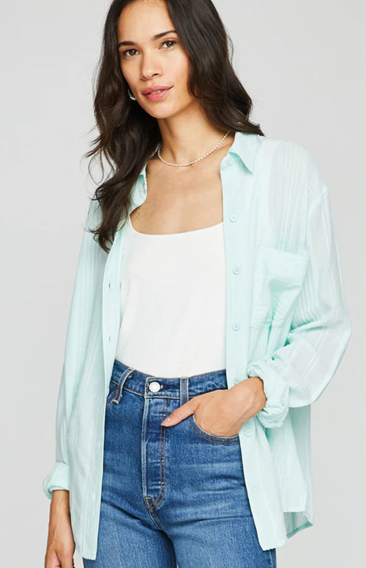 Paige Button Down Shirt in Seaglass