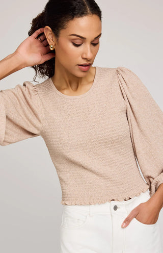 Mischa Knit Top in Heather Taupe