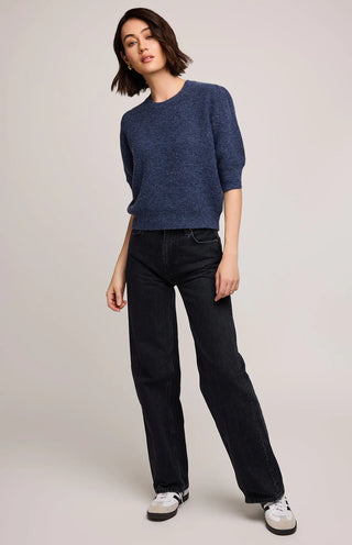 Marisol Knit Top in Heather Blue