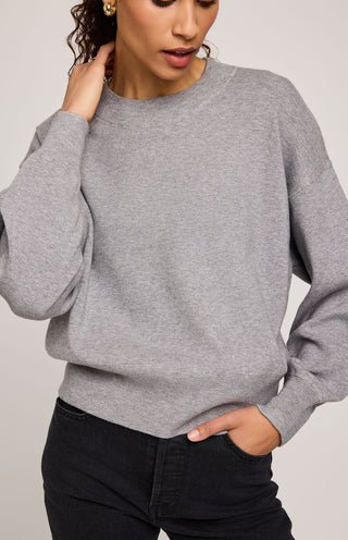 Alfie Crewneck Sweater in Heather Grey