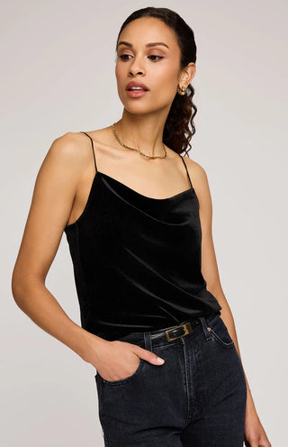 Sofie Velvet Tank in Black