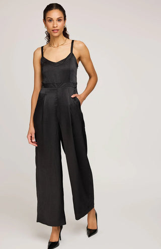 Irina Satin Jumpsuit in Black