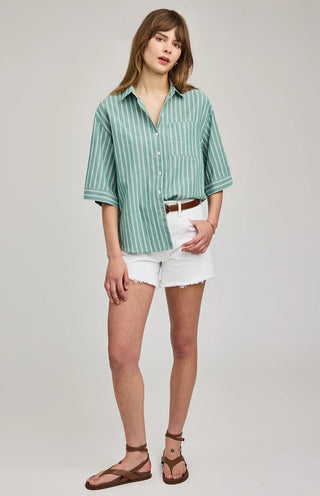 Blaire Button Down Shirt in Kelly Stripe