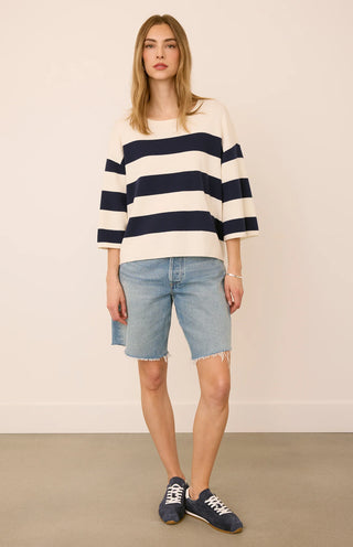 Amina Sweater in Navy Stripe