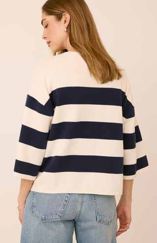 Amina Sweater in Navy Stripe