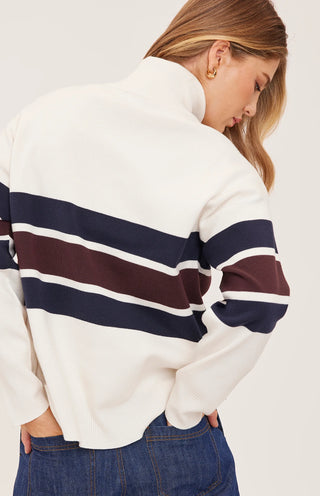 Idris Striped Sweater in Cream Stripe