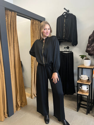 Viscose/Silk Pant in Black