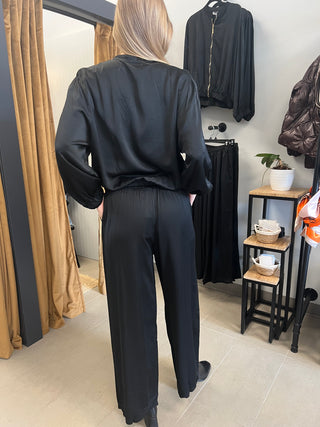 Viscose/Silk Pant in Black