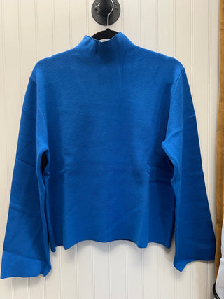 Lupi High Neck Knit Pullover in Lapis Blue
