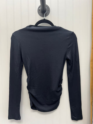 Long Sleeve Mock Neck Tee in Black