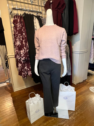 Braid Knitted Sweater in Blush