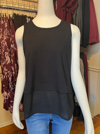 Second Skin Viscose Tank with Crepe Bottom