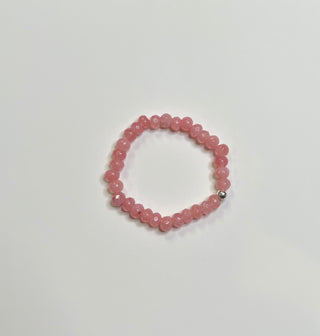 Pink Agate Bracelet with Sterling Silver Bead (8mm)