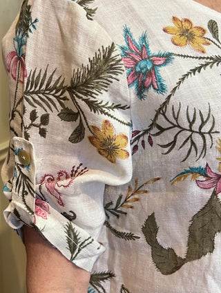 Linen Dress in Wild Flower Print