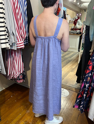 Sleeveless Maxi Linen Dress in Lilac