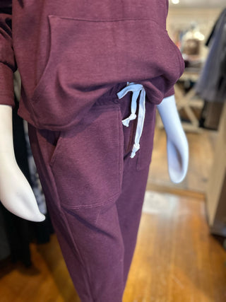 Button Jogger Pant in Port