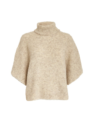 Margrethe Knit Sweater in Sand Grey Melange