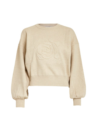 Zelia Knit Pullover in Sand Gray