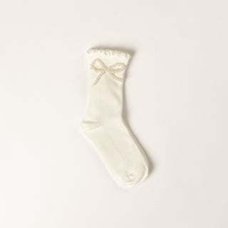 Pearl Bow Socks