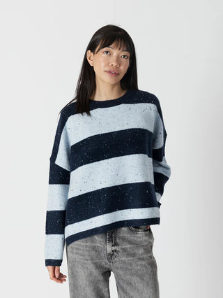 Ravian Sweater in Navy/Light Blue Stripe