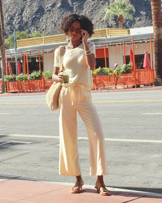 Lounge Denim Crop Pant in Honey