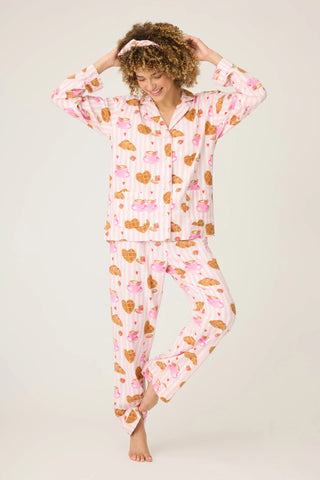 Parisian Brunch Club Flannel PJ Set