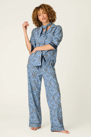 Classic Paisley Bandana Print 3-Piece Flannel PJ Set