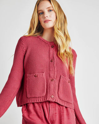 Andrea Cropped Cardigan in Rossa